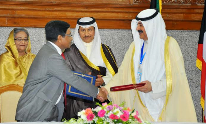 বাংলাদেশ-কুয়েত ঋণ সহযোগিতাসহ ৩ চুক্তি  স্বাক্ষরিত হয়েছে।।