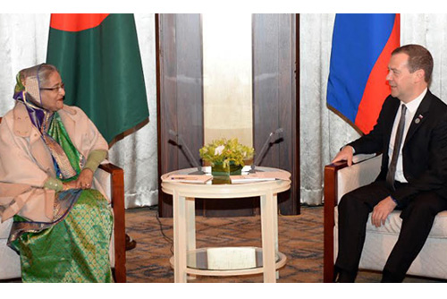 রাশিয়ার প্রধানমন্ত্রী ও ইটালির পররাষ্ট্রমন্ত্রী সঙ্গে প্রধানমন্ত্রী শেখ হাসিনার বৈঠক ।।