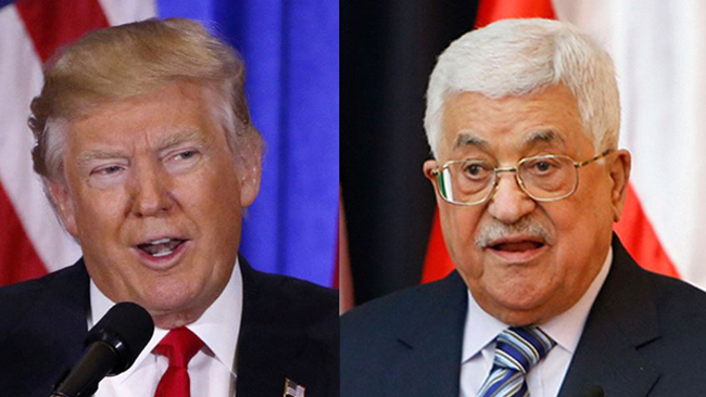 ফিলিস্তিনের প্রেসিডেন্ট মাহমুদ আব্বাসের সঙ্গে র্মাকিন প্রসিডেন্ট ট্রাম্পের বৈঠক ।।