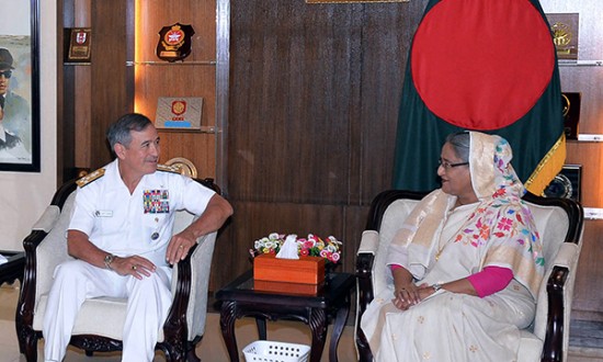 প্রধানমন্ত্রী শেখ হাসিনার সাথে যুক্তরাষ্ট্রের প্যাসিফিক কমান্ডের কমান্ডারের সৌজন্য সাক্ষাৎ।।