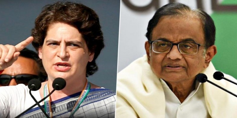 চিদাম্বরমকে সৎ বলে তার পক্ষে লড়াইয়ের ঘোষণা দিলেন প্রিয়াঙ্কা গান্ধীর॥