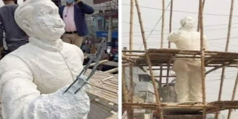 বঙ্গবন্ধুর ভাস্কর্য ভাঙার প্রতিবাদ চলচ্চিত্র শিল্পীদের।।