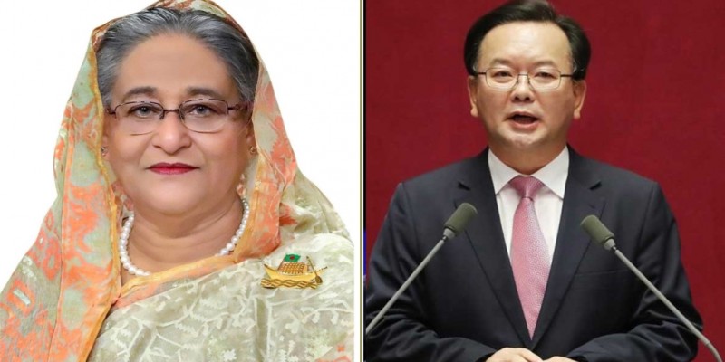 কোরিয়ার প্রধানমন্ত্রী হান ডাক সুকে শেখ হাসিনার অভিনন্দন।।